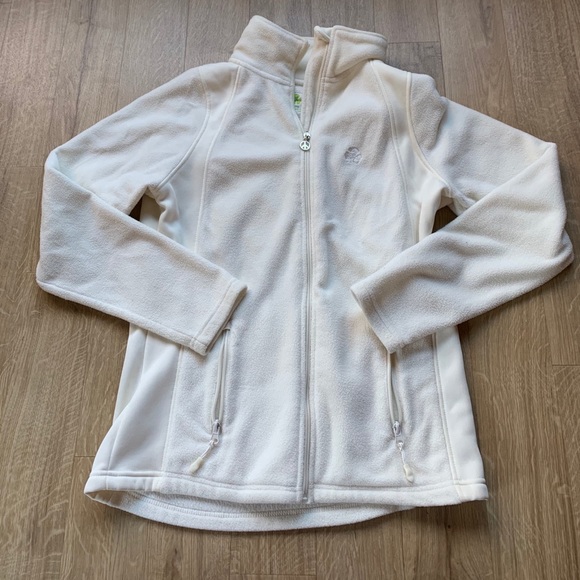 Tops - Eco Malibu White Zip Up Fleece